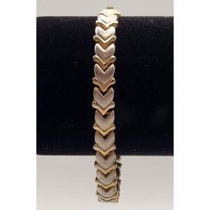 Vintage Arrow Link Two Tone Bracelet‎ With Arrow Links in Gold & Silver